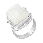 Solid silver genuine gemstone ring